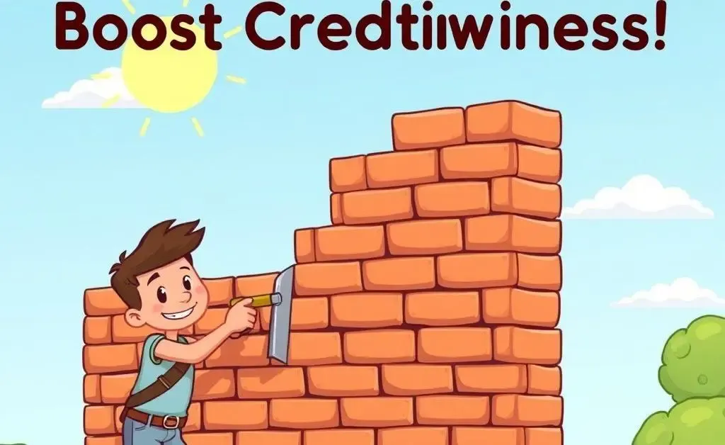 Person rebuilding brick wall, representing credit score repair