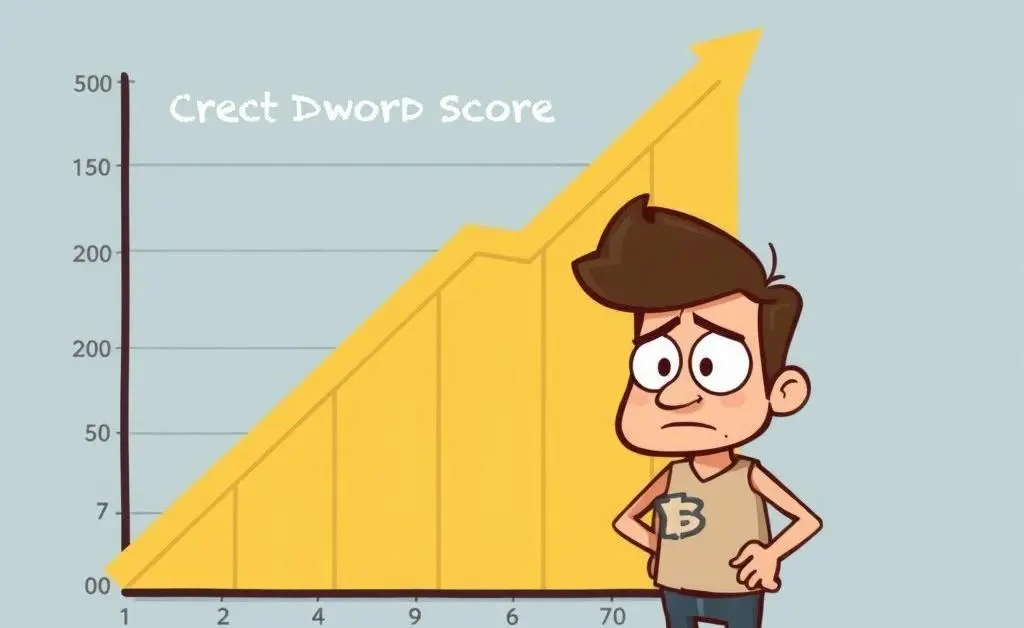 An illustration of a credit score graph dropping dramatically.