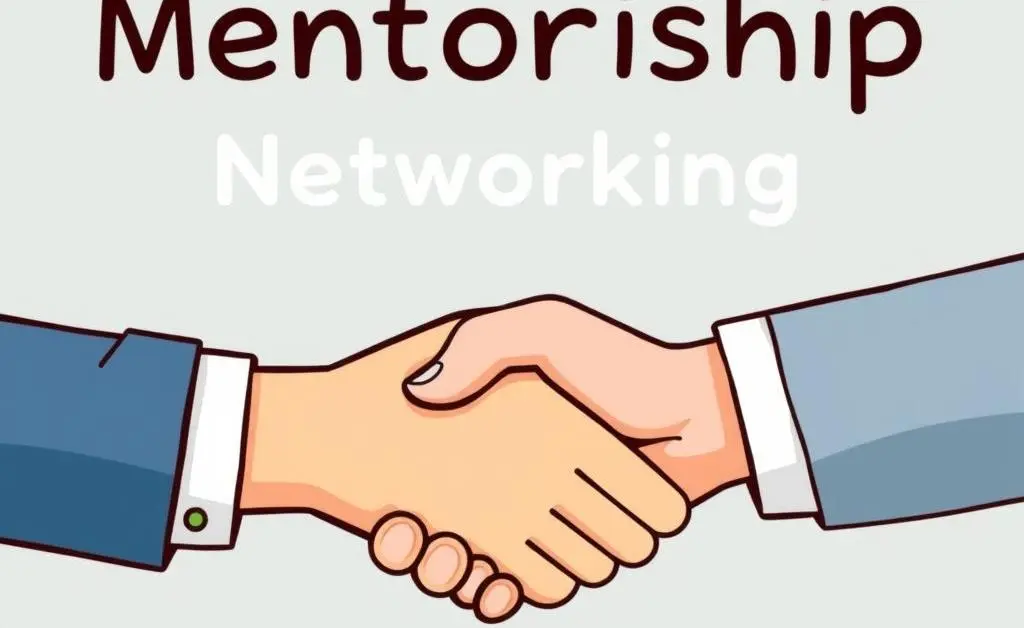Two hands in a handshake symbolizing mentorship