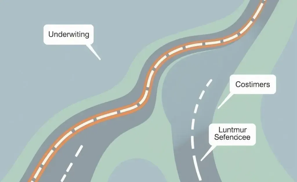 Illustration of a career path map in the insurance industry