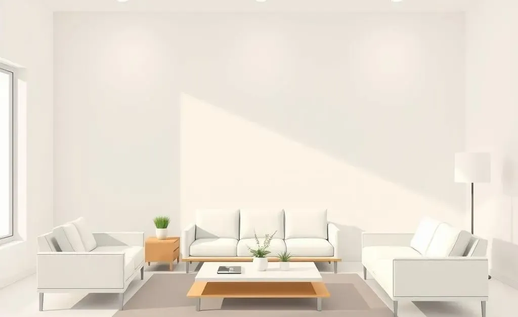 A minimalist living room with simple decor.