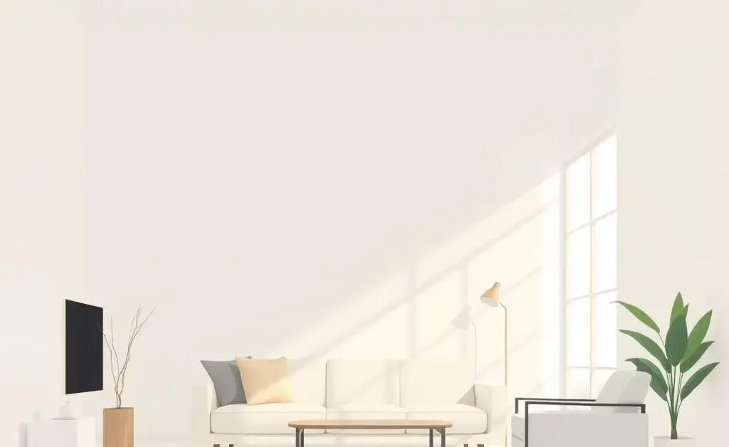 A serene room with minimalist decor and sunlight streaming in