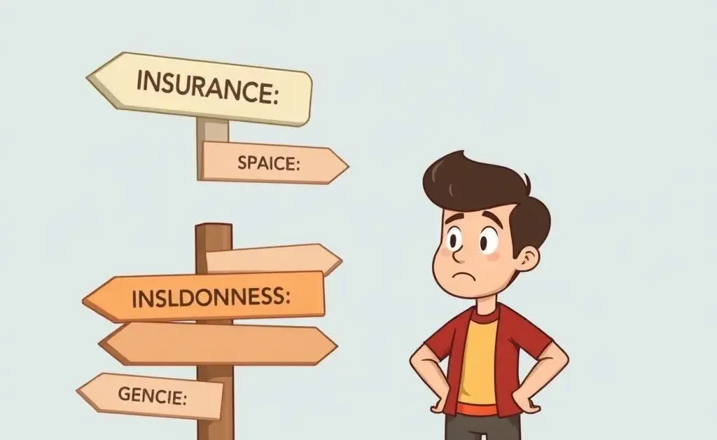 Illustration of a person navigating insurance options