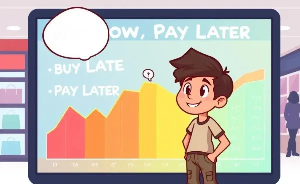Illustration of a shopper exploring Buy Now, Pay Later options