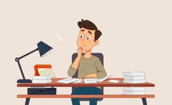 A person contemplating mortgage choices with papers and a calendar
