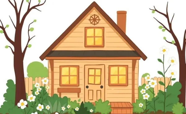 A warm and welcoming illustrated home