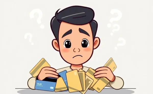 Person puzzled over multiple credit cards