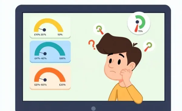 A person puzzled over different credit scores displayed on a computer