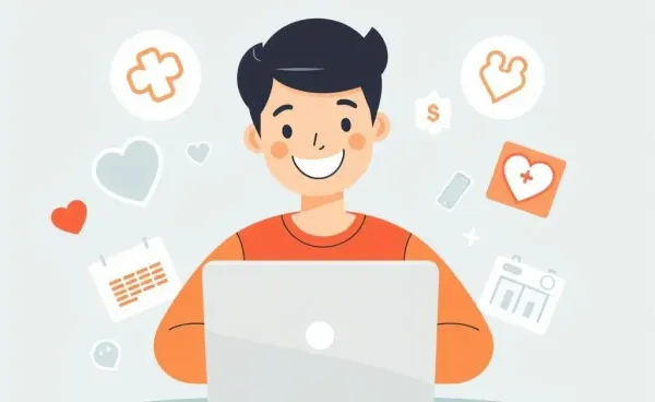 A person exploring insurance options on a laptop