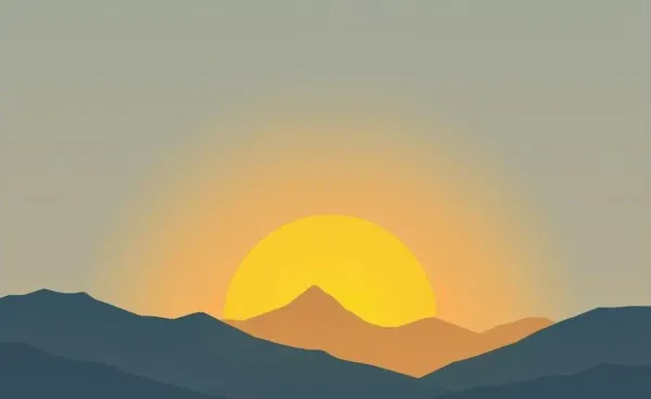 A peaceful mountain sunrise symbolizing new beginnings