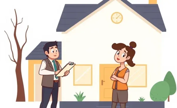 An illustration of a home inspection in progress