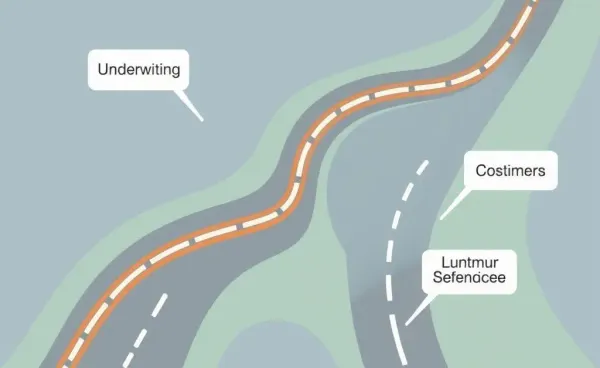 Illustration of a career path map in the insurance industry