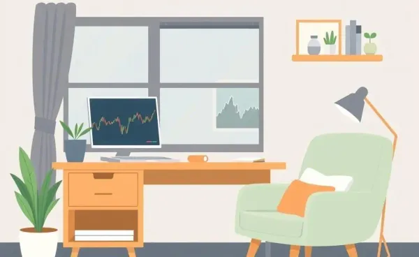 Home office setup for starting an investment journey