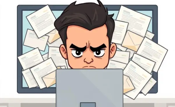 Frustrated person surrounded by job applications