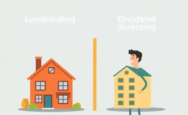 Illustration comparing landlording and dividend investing