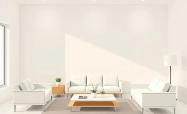 A minimalist living room with simple decor.
