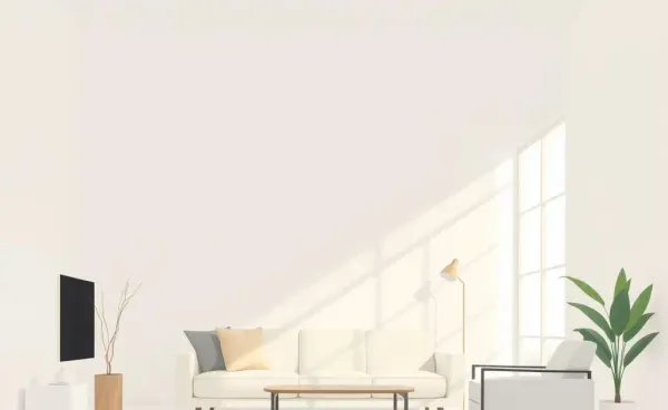 A serene room with minimalist decor and sunlight streaming in