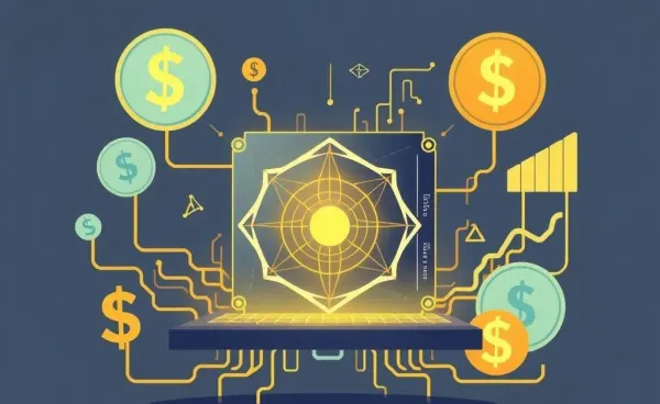 Quantum computer with financial symbols