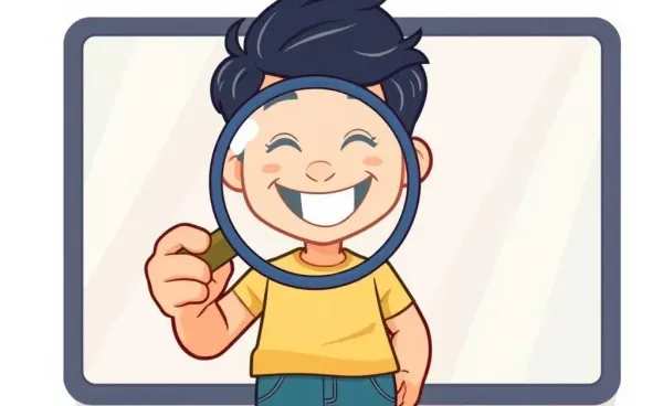 Cartoon person reviewing savings account under magnifying glass