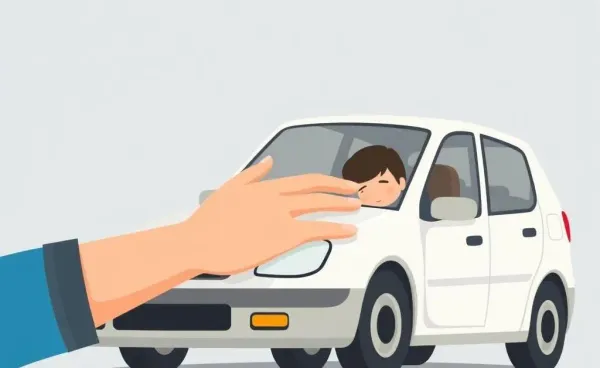 A comforting hand reassuring a car accident victim