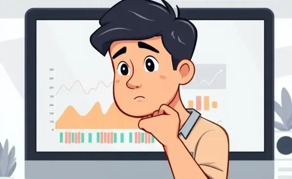 A person reviewing a financial chart on a computer screen