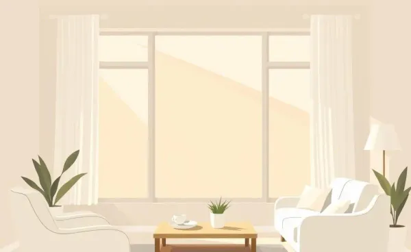 A cozy living room with sunlight streaming through the window.